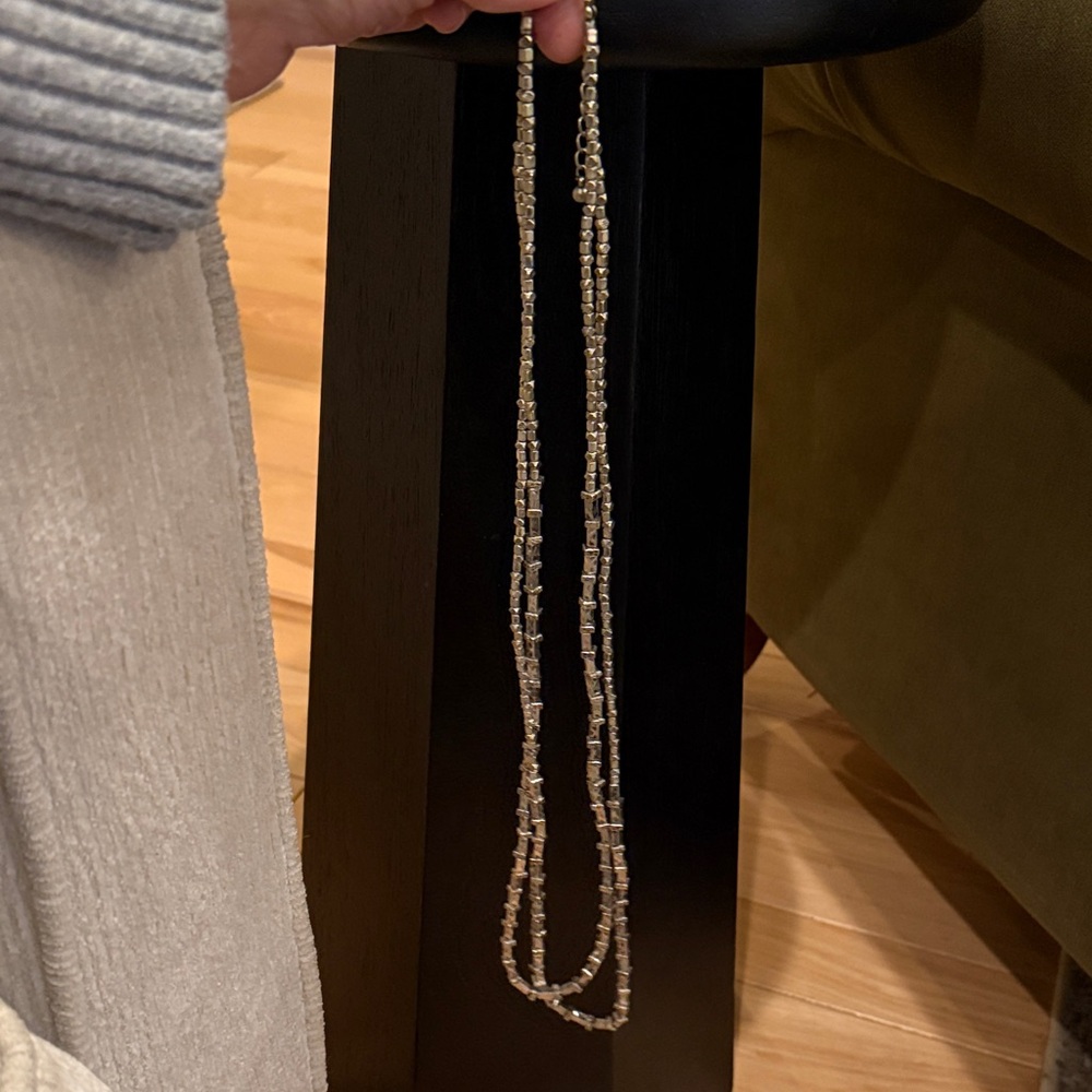 Elegant Silver Beaded Long Necklace (Bundle jewelry & make an offer!)